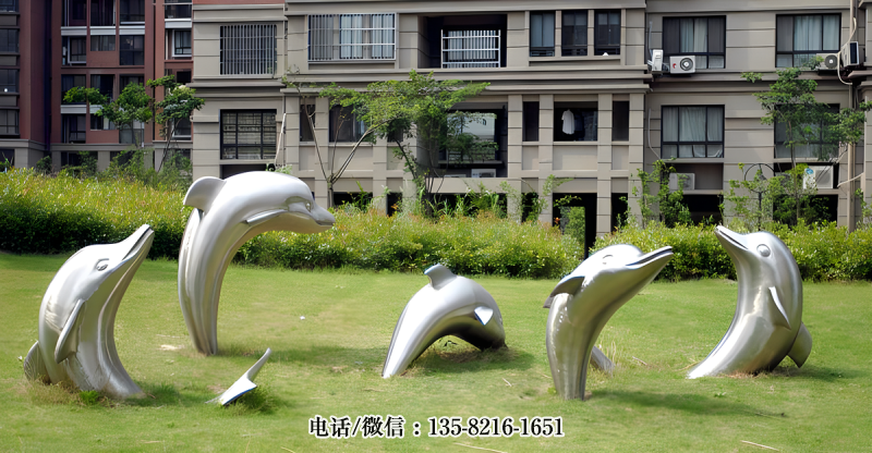 小區(qū)裝飾動物海豚不銹鋼雕塑 小區(qū)裝飾動物海豚不銹鋼雕塑